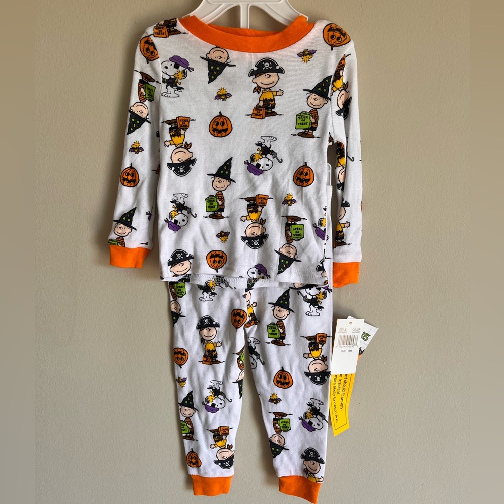 Peanuts NWT Halloween Trick or Treat Pajama Set PJs 18 Months